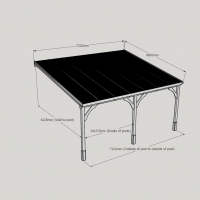 Polycarbonate Roof Carport - 4.5m Depth