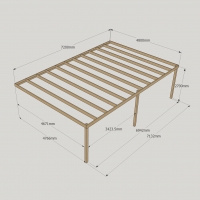 Wall Mounted Box Pergola - 4.8m Depth