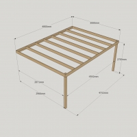 Wall Mounted Box Pergola - 3m Depth