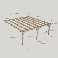 Wall Mounted Premium Pergola - 4.8m Depth