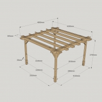 Double Premium Pergola - 4.2m Width - Rutland Garden Furniture
