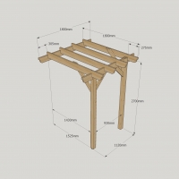 Wall Mounted Garden Pergola - 1.8m Depth