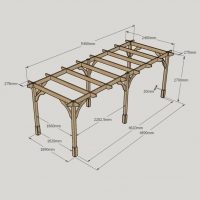 Premium Pergola - 2.4m Width