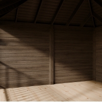 Wall Mounted Double Garden Pergola - Privacy Panels