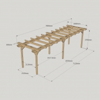 Double Garden Pergola - 3m Width