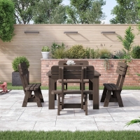 Barrow Picnic Table and Bench Set – Rounded + Back Support