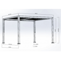 Metal Louvered Pergola - 3m x 3.6m