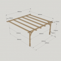 Wall Mounted Premium Pergola - 4.8m Depth