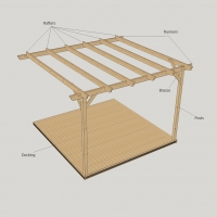 Wall Mounted Garden Pergola and Decking Kit - Rutland Garden Furniture
