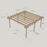 Double Garden Pergola - 4.8m Width