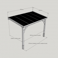 Polycarbonate Roof Carport - 2.5m Depth