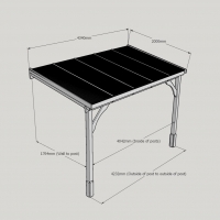 Wall Mounted Wooden Gazebo (Polycarbonate Roof) - 2m Depth