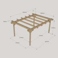 Double Garden Pergola - 3m Width