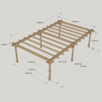 Double Premium Pergola - 4.2m Width - Rutland Garden Furniture