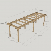 Double Premium Pergola - 1.8m Width - Rutland Garden Furniture
