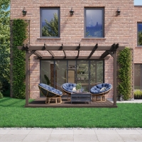 Wall Mounted Double Garden Pergola And Decking Kit