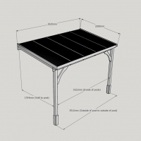 Polycarbonate Roof Carport - 2m Depth