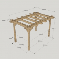 Double Premium Pergola - 2.4m Width - Rutland Garden Furniture