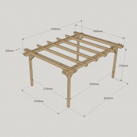 Double Garden Pergola - 3m Width