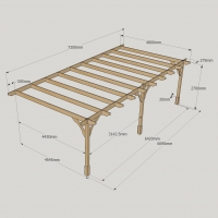 Wall Mounted Premium Pergola - 4.8m Depth