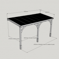 Polycarbonate Roof Carport - 4m Depth