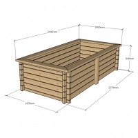 Raised Wooden Pond - Rectangular - 640mm Height