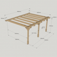 Wall Mounted Double Premium Pergola - 3m Depth