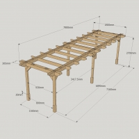 Double Premium Pergola - 1.8m Width - Rutland Garden Furniture
