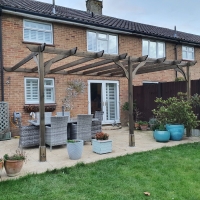 Wall Mounted Premium Pergola - 1.8m Depth