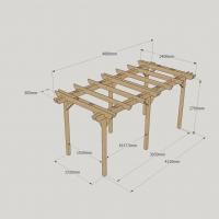 Double Garden Pergola - 2.4m Width