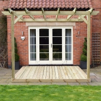 Clearance Wall Mounted Garden Pergola and Decking Kit