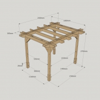 Double Premium Pergola - 1.8m Width - Rutland Garden Furniture