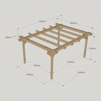 Double Garden Pergola - 3.6m Width