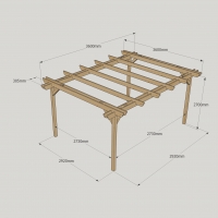 Double Garden Pergola - 3.6m Width