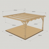 Wall Mounted Premium Pergola And Decking Kit
