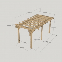 Double Garden Pergola - 1.8m Width