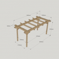 Double Garden Pergola - 2.4m Width
