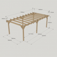 Garden Pergola - 3.6m Width