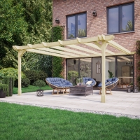 Wall Mounted Double Premium Pergola - 3m Depth