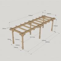Double Premium Pergola - 2.4m Width - Rutland Garden Furniture