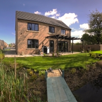 Wall Mounted Double Garden Pergola - 1.8m Depth