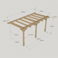 Wall Mounted Double Premium Pergola - 1.8m Depth