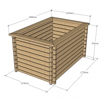 Raised Wooden Pond - Rectangular - 970mm Height