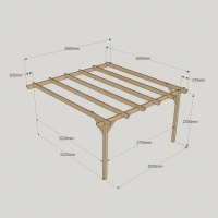 Clearance Wall Mounted Garden Pergola - 2 Post