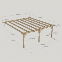 Wall Mounted Premium Pergola - 4.8m Depth