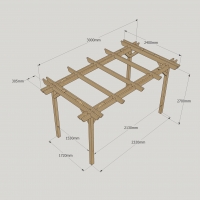 Double Garden Pergola - 2.4m Width