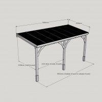 Polycarbonate Roof Carport - 2.5m Depth