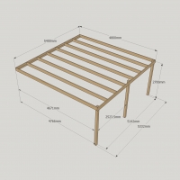 Wall Mounted Box Pergola - 4.8m Depth