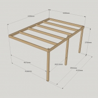 Wall Mounted Box Pergola - 4.2m Depth