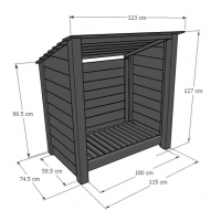 Greetham Log Store - 4ft Tall x 4ft Wide - Clearance - Rutland Garden Furniture